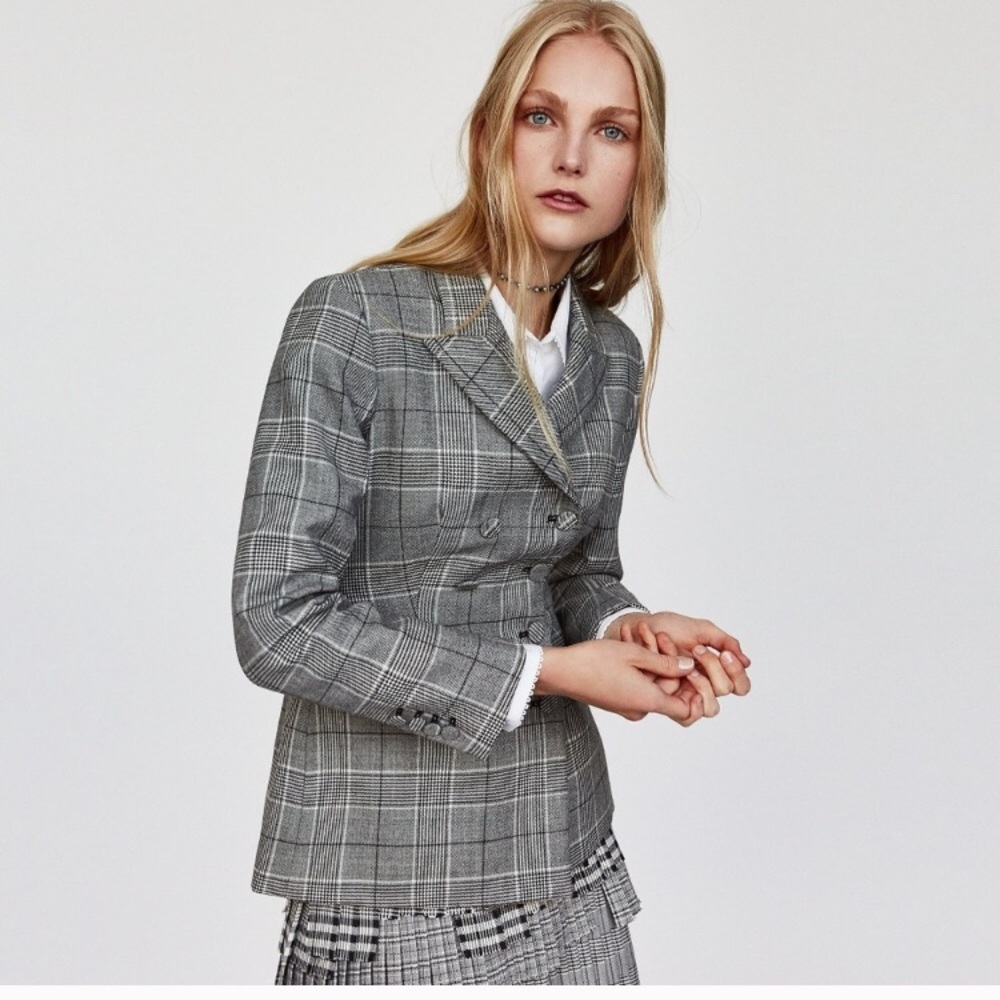 Zara Studio Checked Blazer